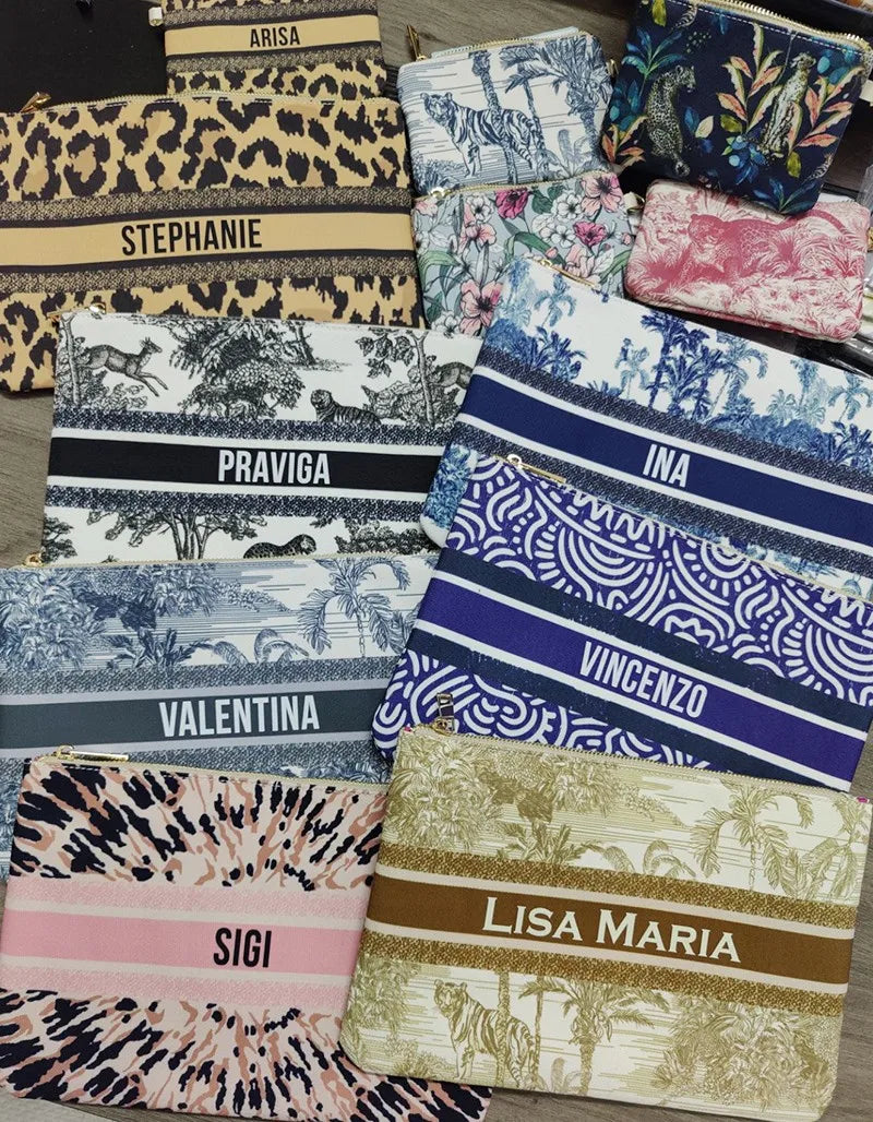Spring Summer WOMAN BAG Fashion Designer Party Clutch Personalized Custom Print Name Letter Beach Bag Travel Cosmetic Bag