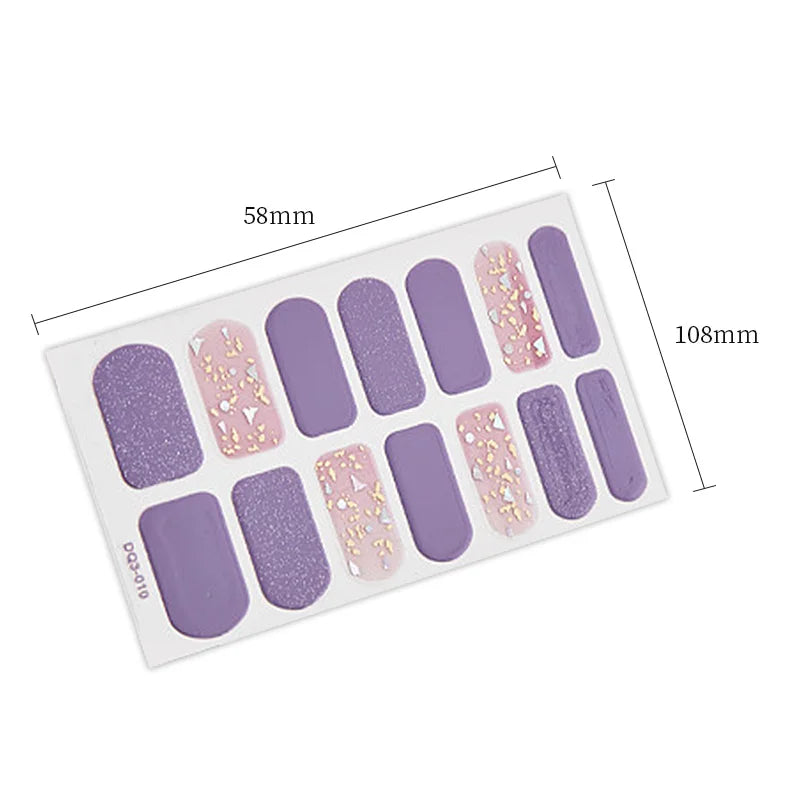 Full Cover Nail Stickers Black White Pink Glitter Nail Wraps Self Adhesive Designer Nail Sticker Creative Nail Art Paper