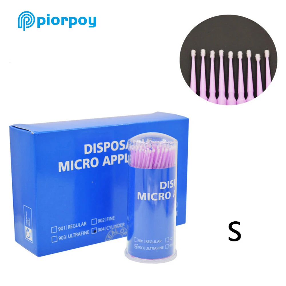 PIORPOY 100Pcs Dental Micro Brush Bottle Dental Disposable Micro Brushes Applicators Brush Teeth Oral Dentist Materials Dropship