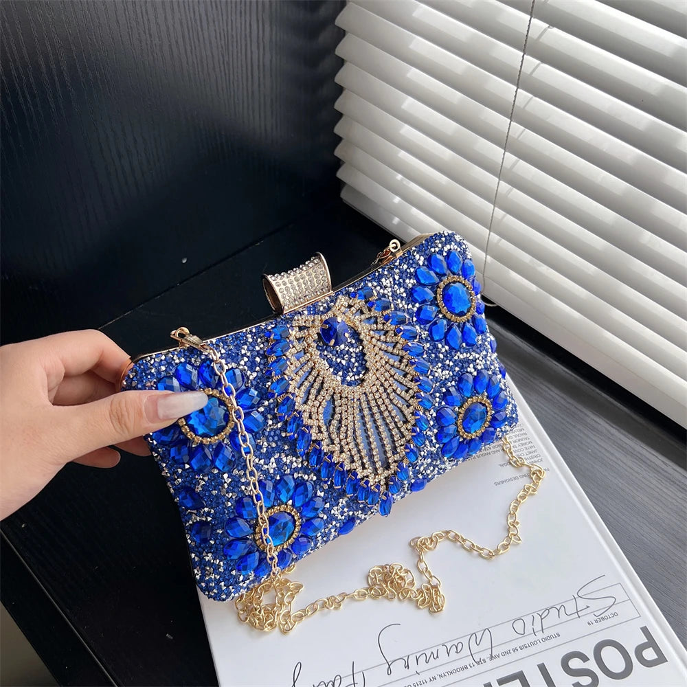 Luxury Sparking Rhinestone Evening Clutch Bags For Women Wedding Prom Dinner Party Gemstone Crossbody Bag 2024 Designer Handbags