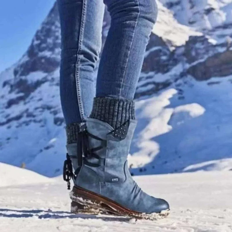 Thick Sole Wedge Heel Snow Boots 2022 New Black Fashion Warm Women's Boots Classic Winter Women's Boots Black Boots