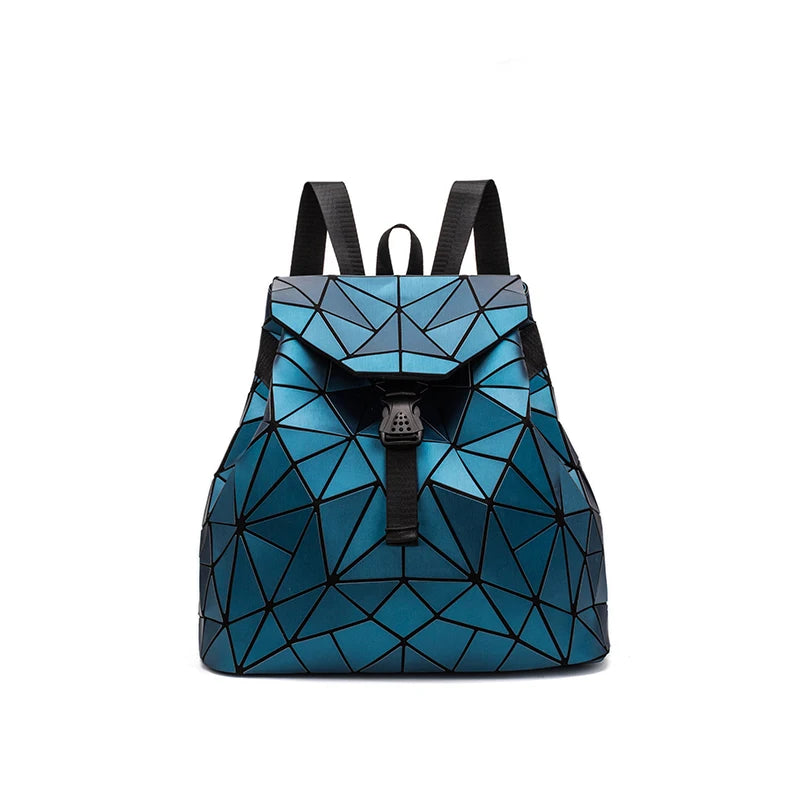 Women Backpack matte Geometric bag Female Backpacks For Teenage Girls Bagpack Drawstring Bag Holographic Backpack