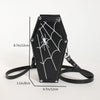 Women Fashion Shoulder Bag Large Capacity Coffin Shaped Casual Satchel Bag Adjustable Strap Spider Web PU Leather Chic Hobo Bag