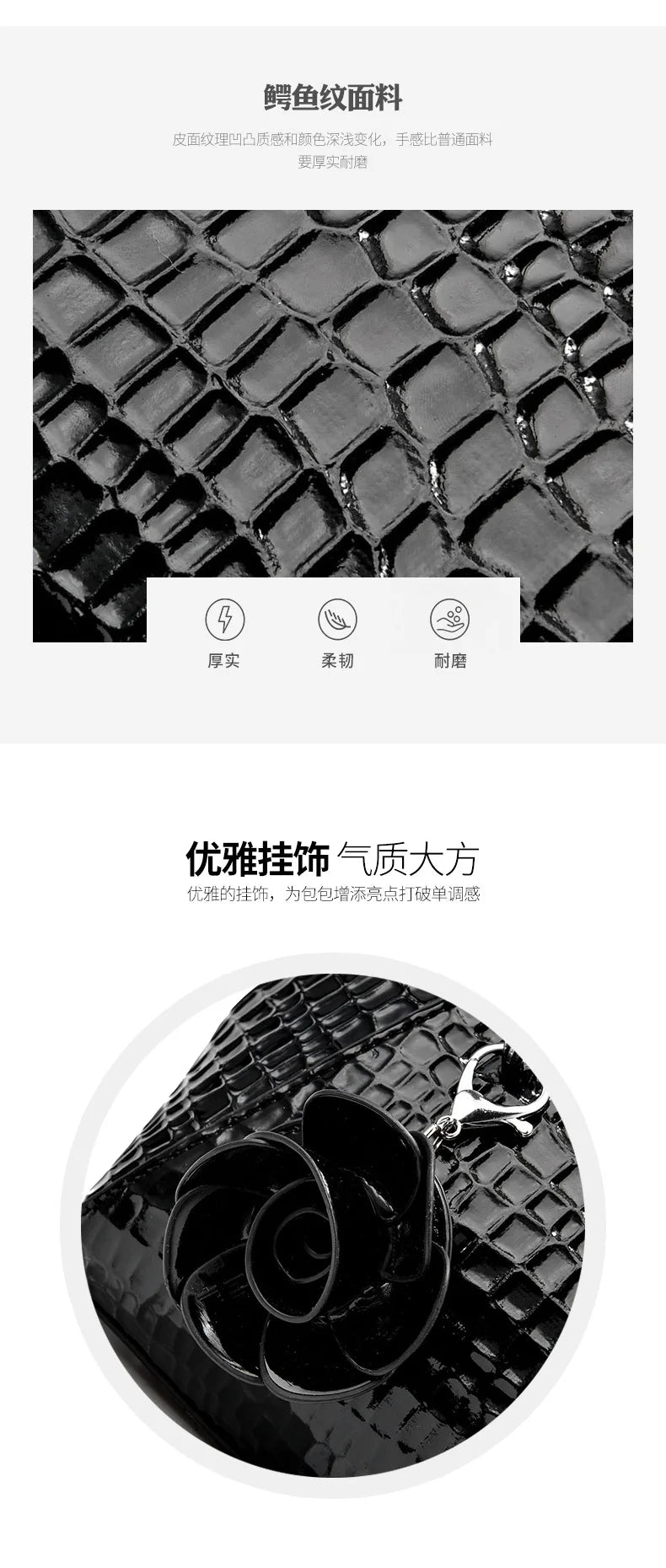 European / American Style Fashion Handbag Yellow Crocodile Pattern Women Tote Bag Ladies Small Shell Messenger Shoulder Bags sac