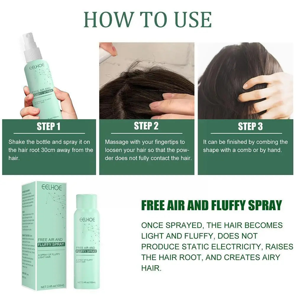 100ml Fluffy Spray Oil Hair Hair Greasy Care Remove No-wash Hair Fluffy Spray Dry Shampoo Hair Volume Mattifying Spraying