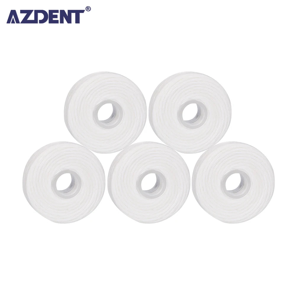 AZDENT 5 Rolls 50m Dental Flosser Oral Hygiene Teeth Cleaning Dental Floss Spool Wax Mint Toothpick Flosser Teeth Flosser