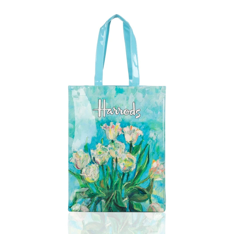 Green Striped PVC Women's Tote