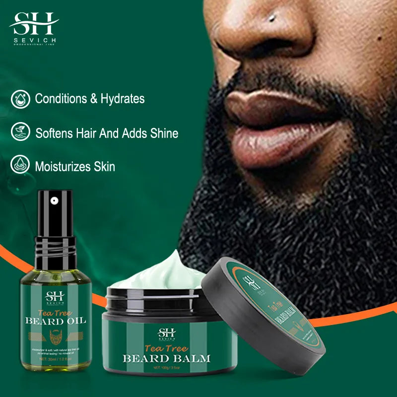 50g Tea tree beard cream for men prevents dryness and itching and Beard Fallout with Residue-Free Moisturizing Formula Sevich