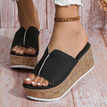 Wedges Slippers Summer Shoes for Women Leather Open Toe Beach Shoes Platform Slippers Women Flats Sandalias De Mujer Verano 2024