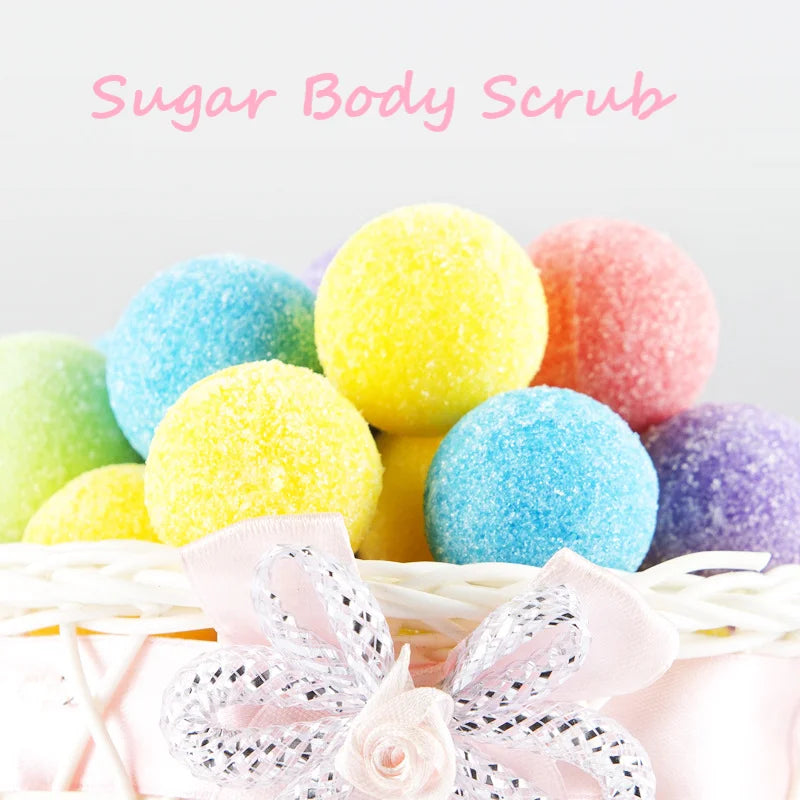 Sugar Cube Body Scrub Exfoliator Brighten Tone Removing Dead Skin Acne Improve Rough Bath Ball Candy Scrubs 6pcs/bottle