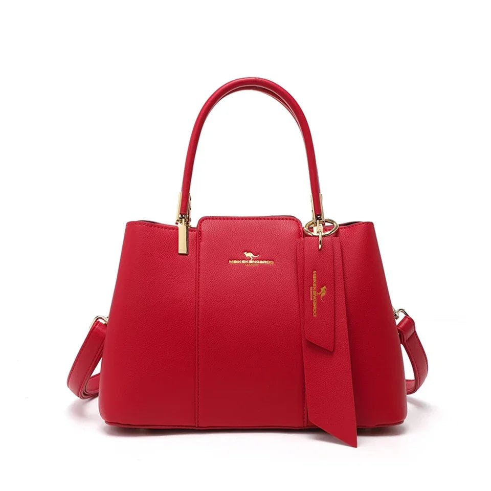 Women Luxury Top-Handle Bags 3 layer Design Fashion Print Handbag High Quality Leather Shoulder Bag Large Capacity Women Handbag
