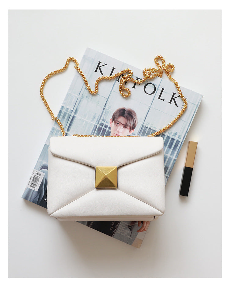 UBELLIN Women's Bag Luxury Designer Fashion Real Leather Crossbody Small Square Bag High Quality Cowhide Underarm Shoulder Bags