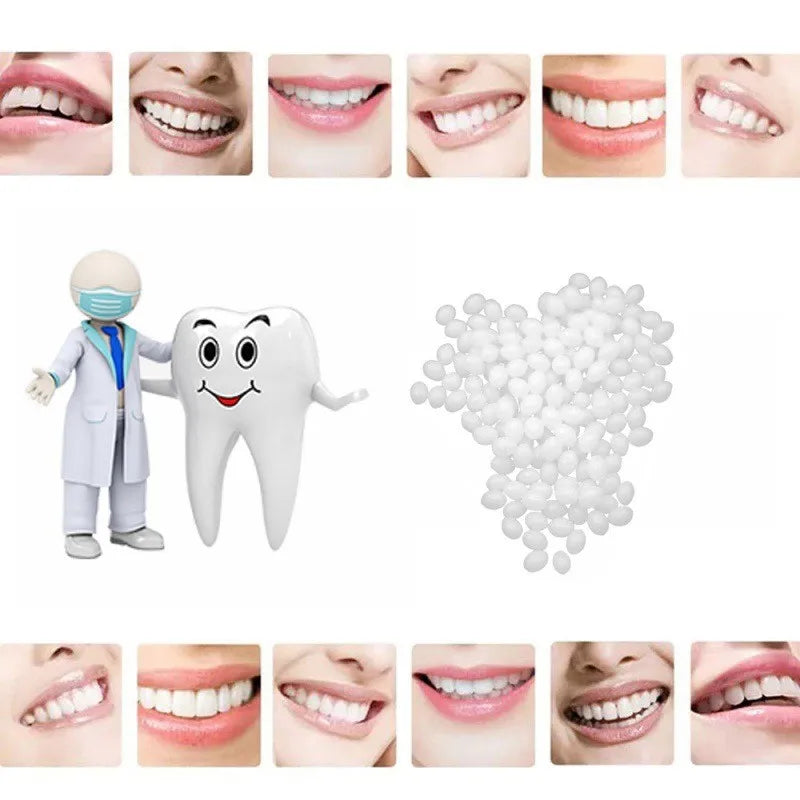 100g Temporary Tooth Repair Beads Missing Broken Teeth Dental Tooth Filling Material Food Grade FalseTeeth Solid Glue Denture