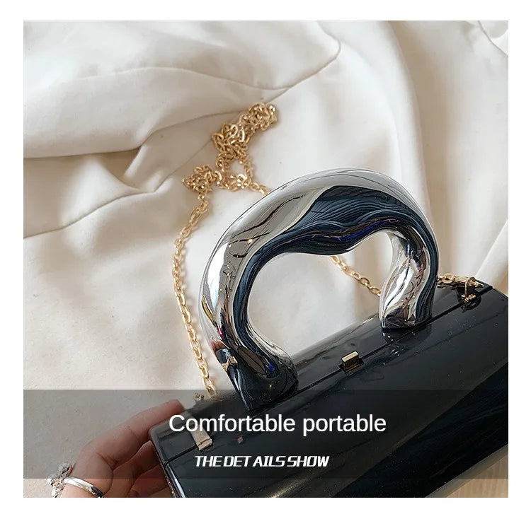 Women's Handbag Bags For Women 2025 Party Clutches Fashion Cylinder Mini Evening Purse Crossbody Shoulder Bag Gold Box Clutch