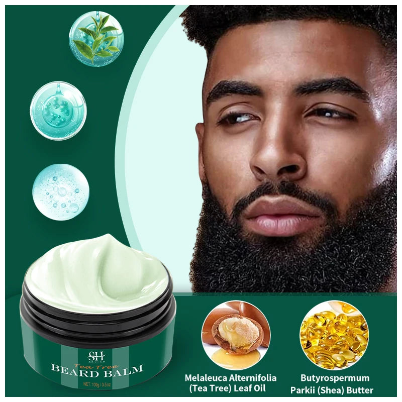 50g Tea tree beard cream for men prevents dryness and itching and Beard Fallout with Residue-Free Moisturizing Formula Sevich