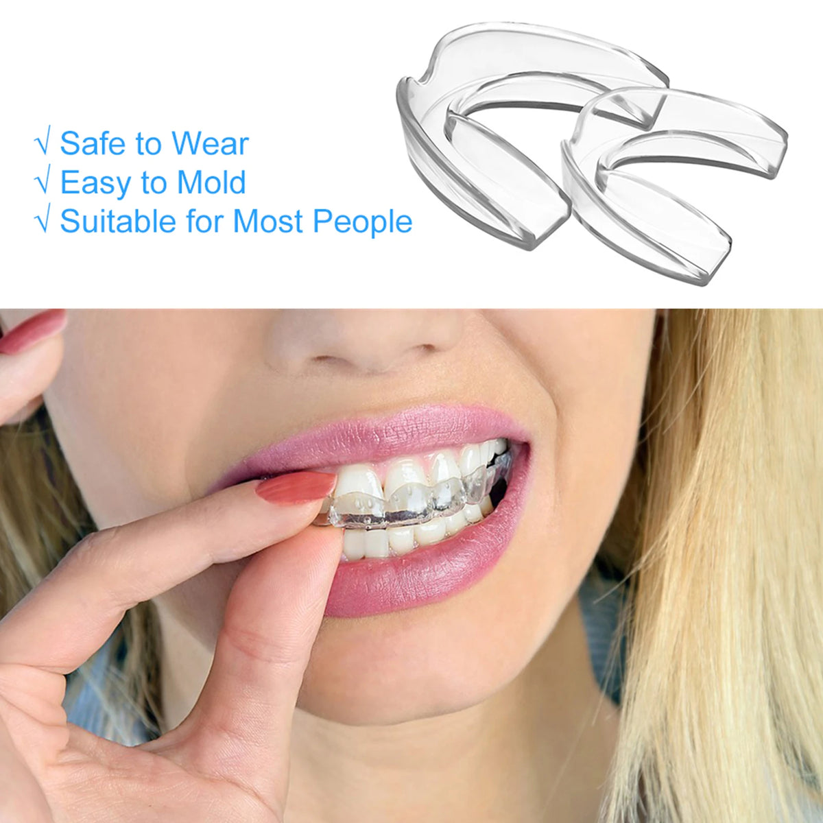 Anti Snore Mouthpiece Mouth Guard Set with Storage Case  Mouthguard Moldable Night Guards for Anti Snoring Bruxism Teeth