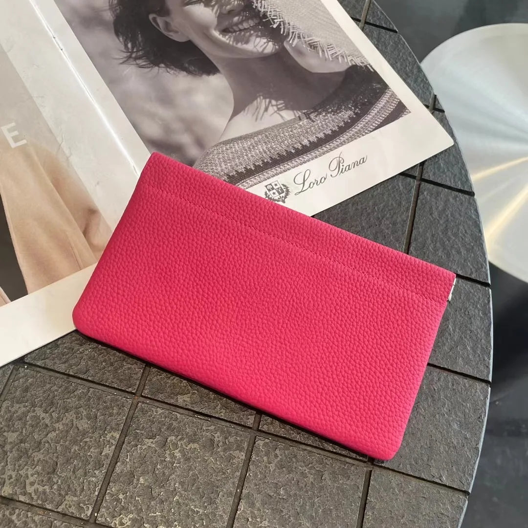 Leather Ladies Clip Clutch