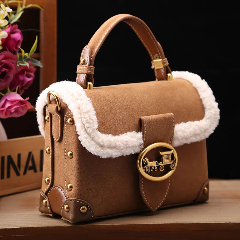 Winter New Leather and Fur Bag
