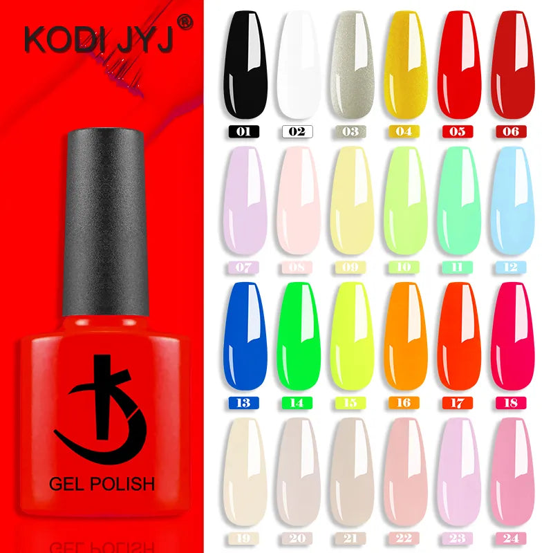 KODI JYJ Latest 7.5ml Gel Nail Polish Manicure Semi-permanent Varnish Hot Sale Nude Colors UV LED Permanent Enamels Neon Gellac