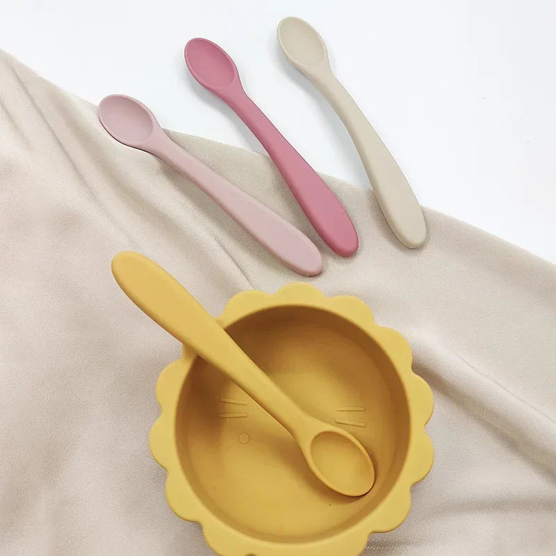 Wolife 1PC Baby Silicone Soft Spoon Training Feeding Spoons for Children Infants Silicone Spoon BPA Free Children‘s Tableware