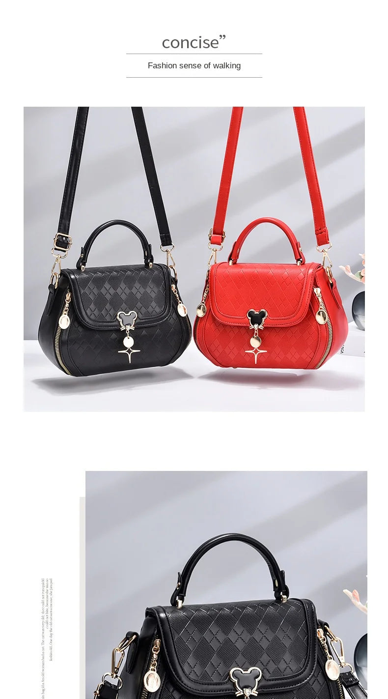 Disney Mickey New Fashion Women's Large Capacity Shoulder Bag Casual and Versatile Shopping Shoulder Bag