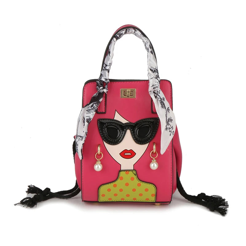 2023 Luxury Brand Hand Bags for Women High Quality PU Shoulder Bag Fashion Glasses Beauty Crossbody Bag Cute Purses and Handbags