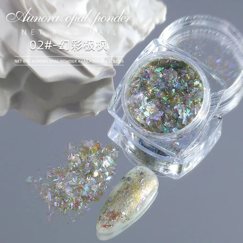 White Chrome Powder Pearl Shimmer Chrome Powder with Mirror Effect Pearl Effect Chrome Glazed Donut Nail