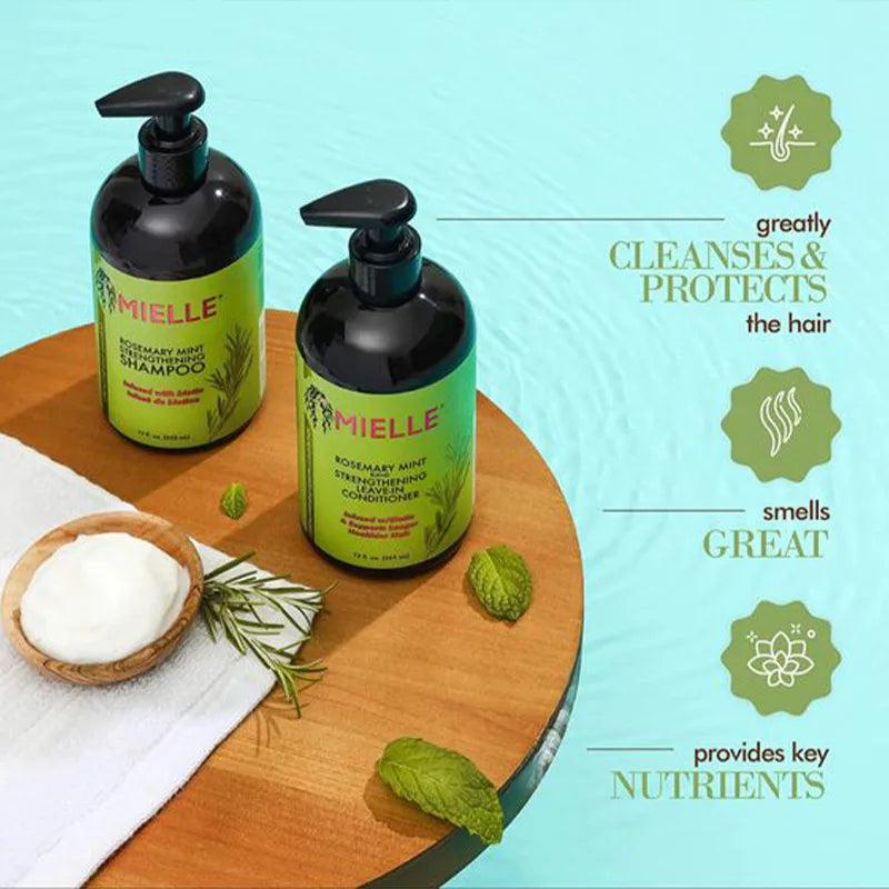 355ML Mielle Organics Rosemary Mint Enhanced Hair Mask Essential Oil Strong Conditioner Moisturizing Repair Hair Care Shampoo