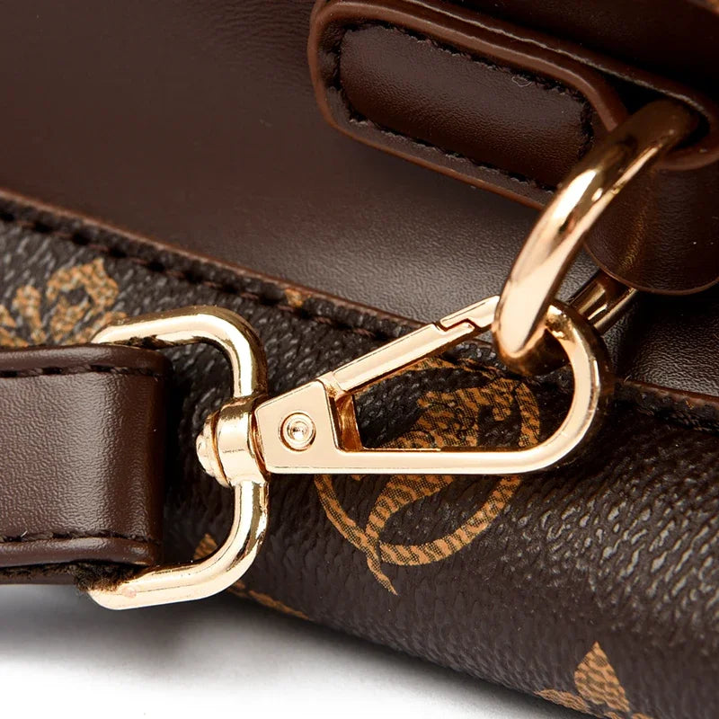Women Luxury Top-Handle Bags 3 layer Design Fashion Print Handbag High Quality Leather Shoulder Bag Large Capacity Women Handbag