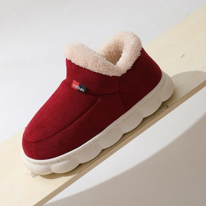Bebealy New Fur Man Slippers For Women Winter Fluffy Plush Home Cotton Slippers Female Indoor Outdoor Fuzzy Cozy Cotton Shoes