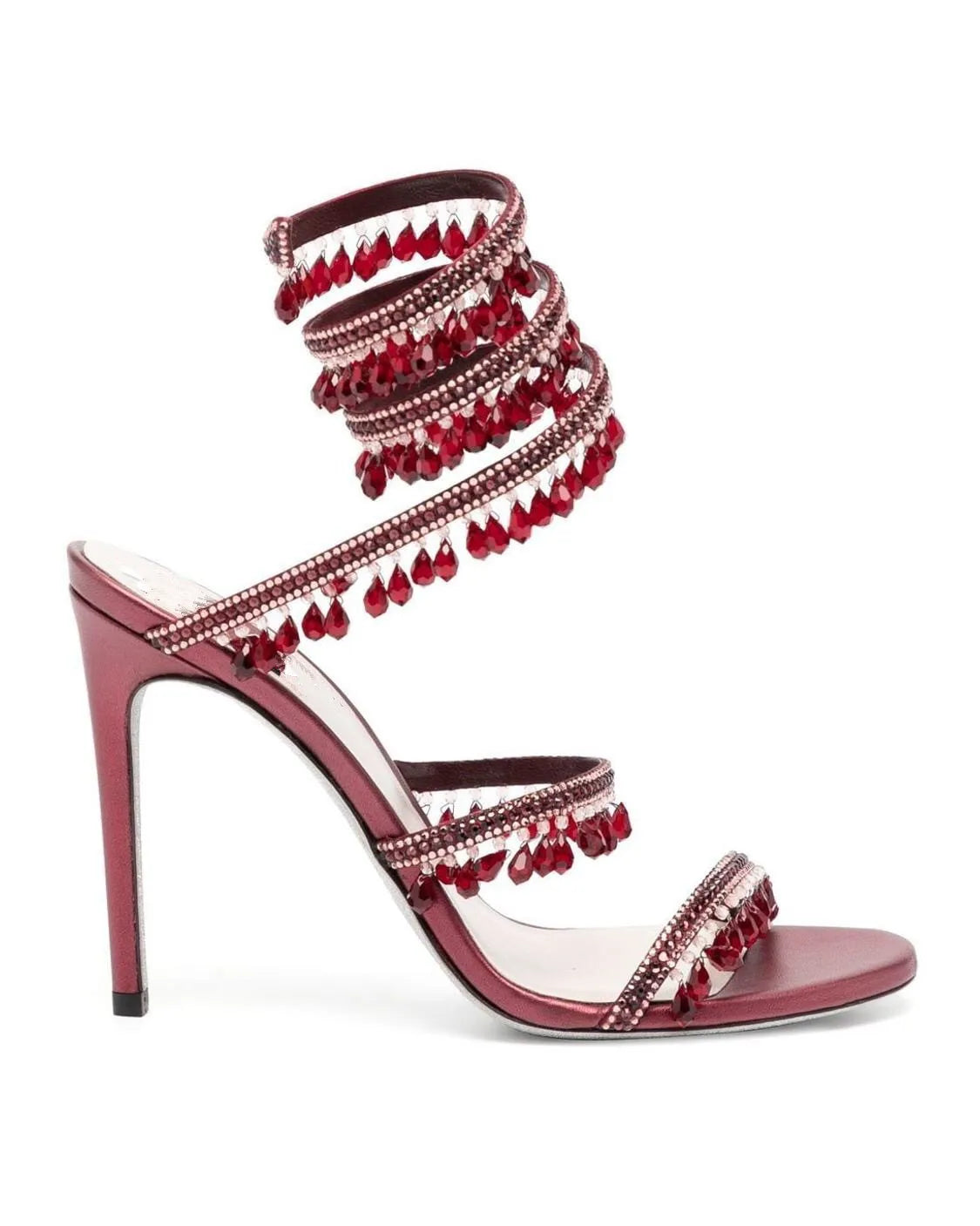 2025 Women's New Rhinestone Sandals Fashion Tassel Crystal Shoes Sexy Nightclub Banquet Party Twining Stiletto Women's Sandals