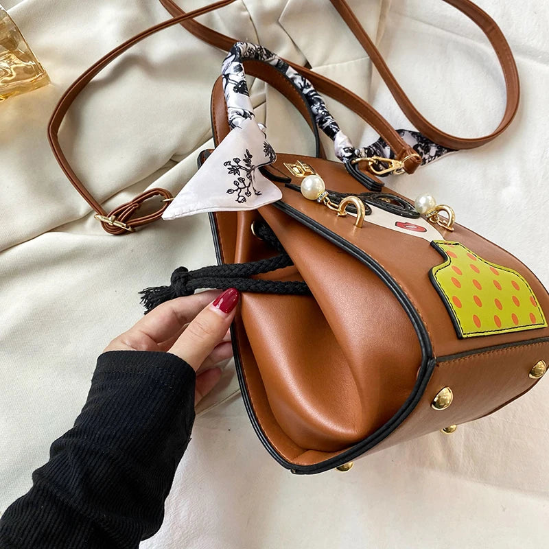2023 Luxury Brand Hand Bags for Women High Quality PU Shoulder Bag Fashion Glasses Beauty Crossbody Bag Cute Purses and Handbags