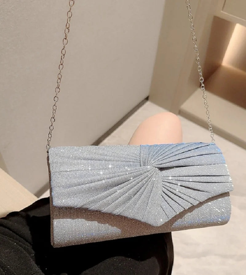Upgrade Rhinestone Evening Bag Silver Purse Sparkly Diamond Silver Clutch Purses for Women Party Club Wedding