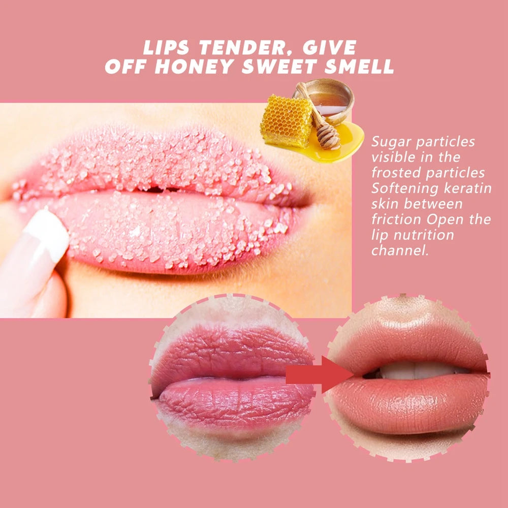 Peach Lip Scrub Exfoliating Lightening Fade Lip Lines Anti Dryness Removing Dead Skin Moisturizing Care Makeup Lip care