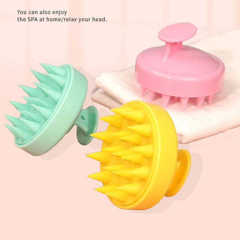 Silicone Shampoo Brush Head Scalp Massage Comb Hair Washing Comb Body Massage Brush Bath Shower Brush Salon Hairdressing Tool