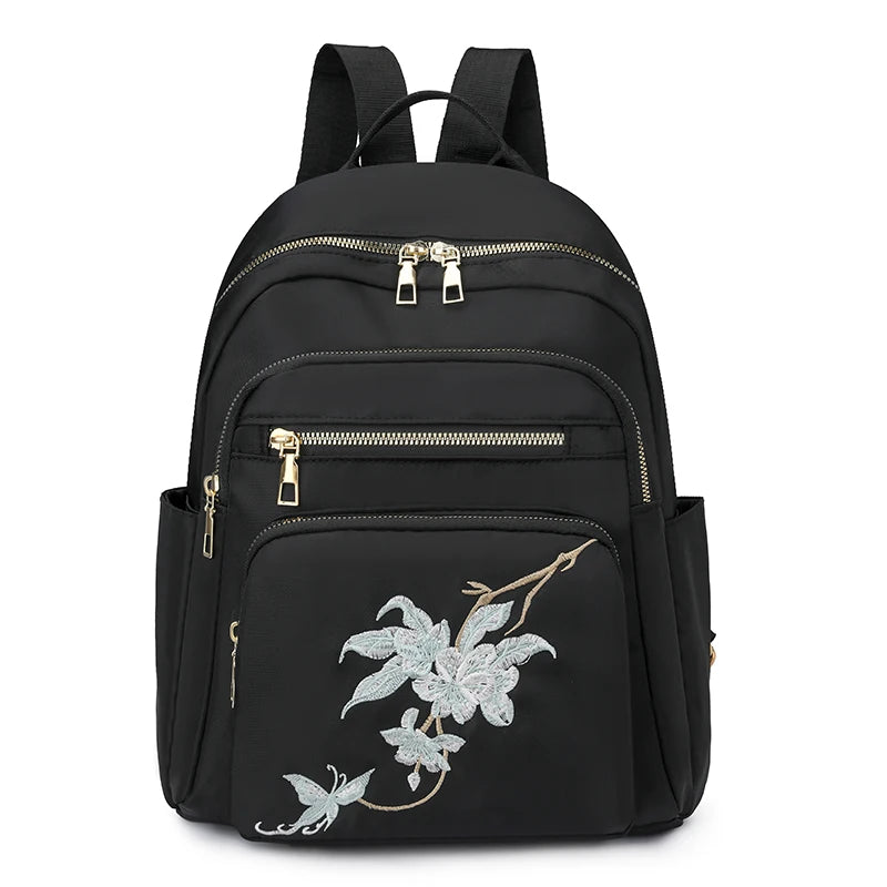 Solid String Fashion Backpacks High Capacity Nylon 2024 Hot Sale Versatile Embroidery Women's Bags Mochila Mujer Mochila