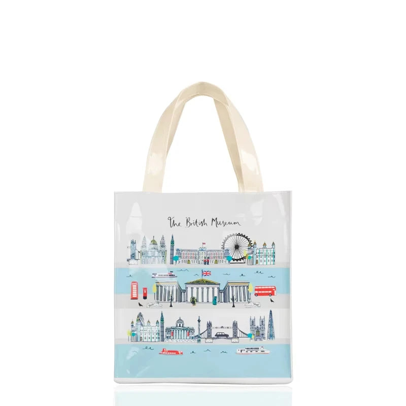 Green Striped PVC Women's Tote