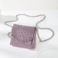 Ladies Mini Rhinestone Small Envelop Shoulder Purse Full Diamond
