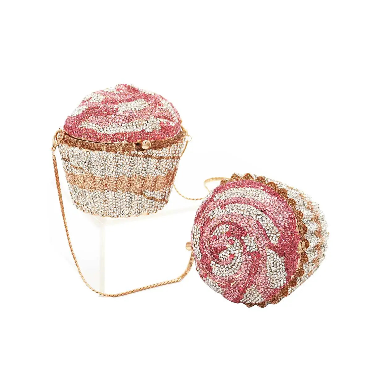 Designer Brand Luxury Crystal Evening Bag Fashion Cupcake Diamond Clutch Soiree Purse Women Wedding Bride Cake Handbags  SC515