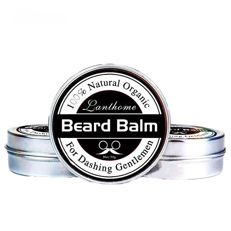 Men Natural Beard Oil Balm Moustache Wax for Styling Beeswax Moisturizing Smoothing Gentlemen Care Beard Styling Care