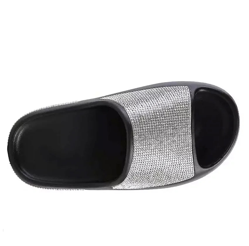 2023 women's/men new women's shoes with diamond face, thin flash thick bottom slippers sandals outdoor beach slippers 36-45
