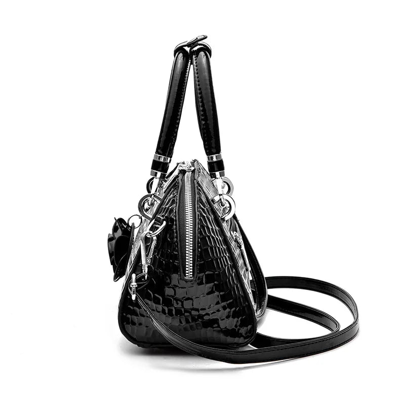 European / American Style Fashion Handbag Yellow Crocodile Pattern Women Tote Bag Ladies Small Shell Messenger Shoulder Bags sac