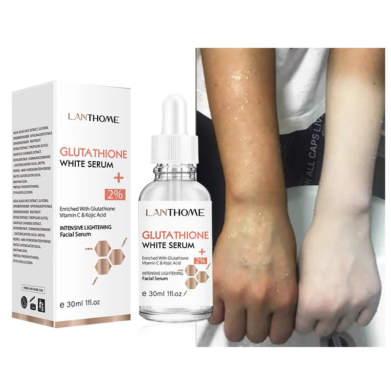 Original Lanthome Glutathione Whitening Serum Fade Black Dark Spots Defects Reduce Facial Oil Brightening Firming For Women