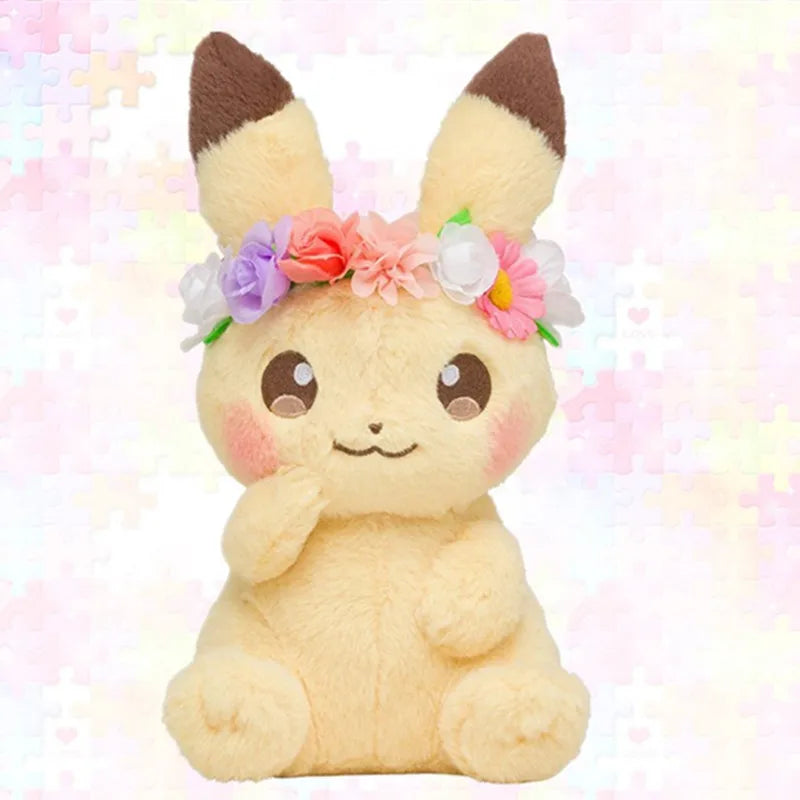 Pokemon Plush Wreath Corolla Pikachu Eevee Plush Toy Kawaii Stuffed Doll Christmas Gift For Kids Children