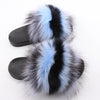 SARSALLYA Fur Slippers Women Real Fox Fur Slides Home Furry Flat Sandals Female Cute Fluffy House Shoes Woman Brand Luxury 2024