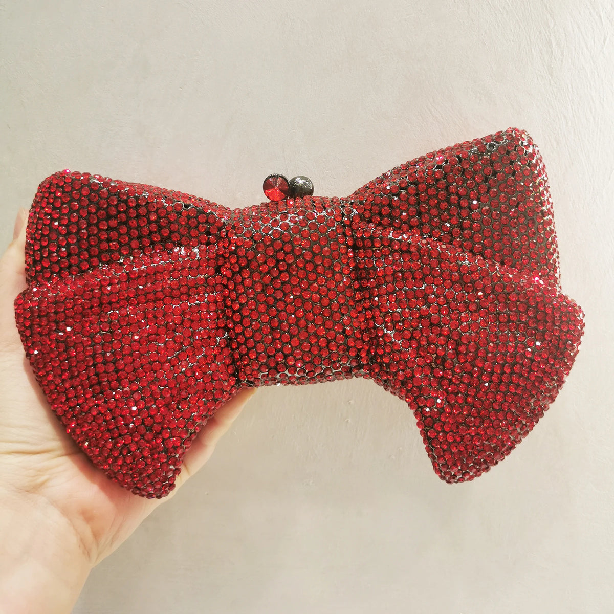 Best Design Bow Shape AB Rhinestone Purse Women Handbag Evening Clutch Bags High Quality Lady Diamond Crystal Party Wedding Bag