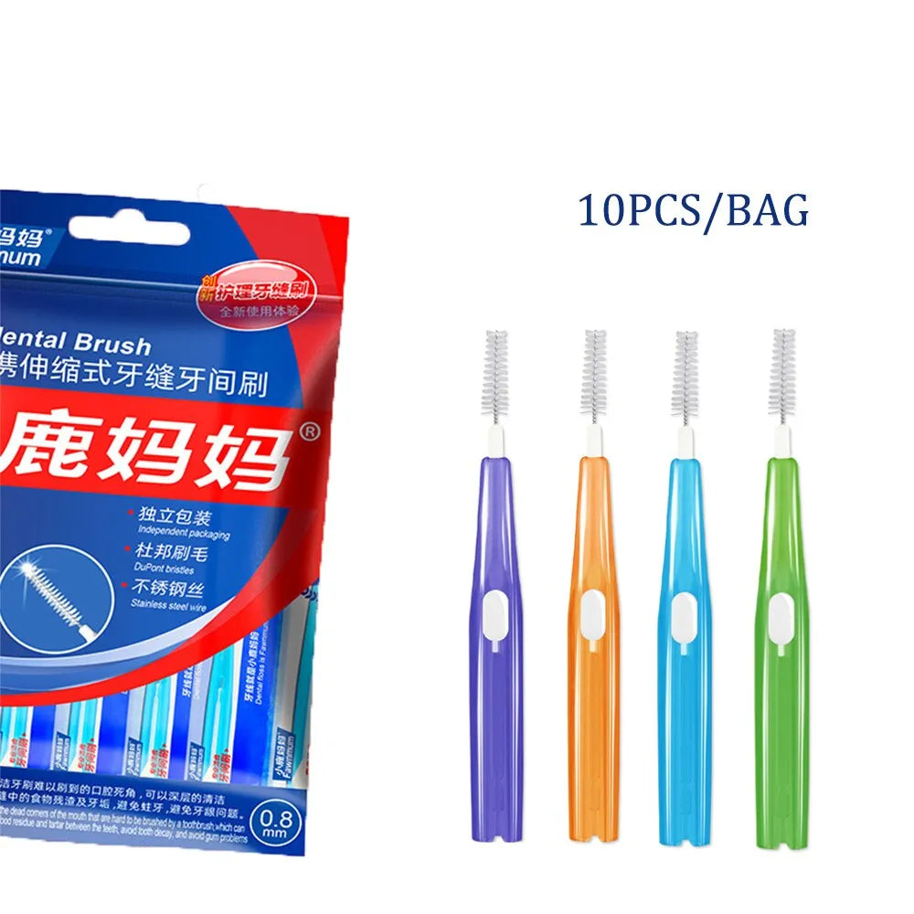 Dental Interdental Brush Clean Between Teeth Toothbrush Oral Tools Orthodontics Portable 0.6-1.0mm Cleaning Stains For Braces