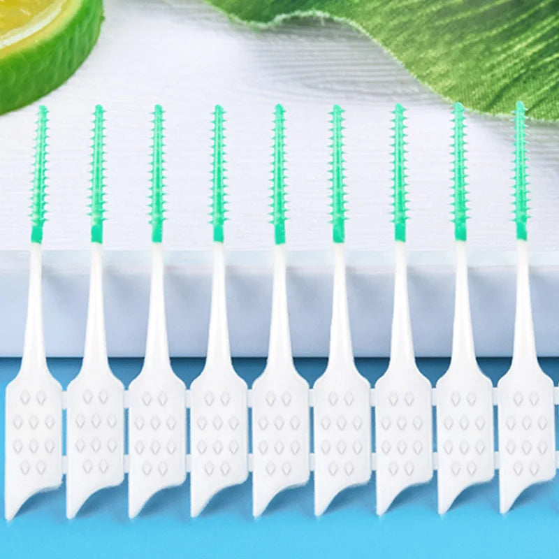 Interdental Brushes Silicone Toothpicks Teeth Floss Oral Hygiene Teeth Cleaning Soft Bristle Clean Between Teeth Toothbrush