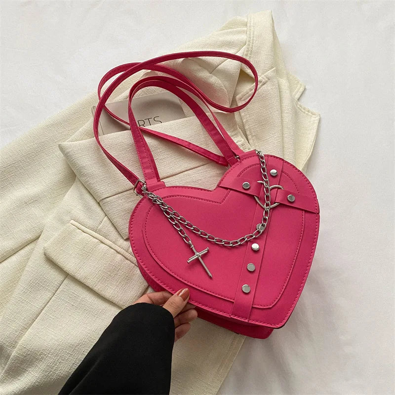 Korean Cute Niche Design Foreign Gas Crossbody Bag Handbag Winter New Trend Love Shoulder Bag One Shoulder Diagonal Shoulder Bag