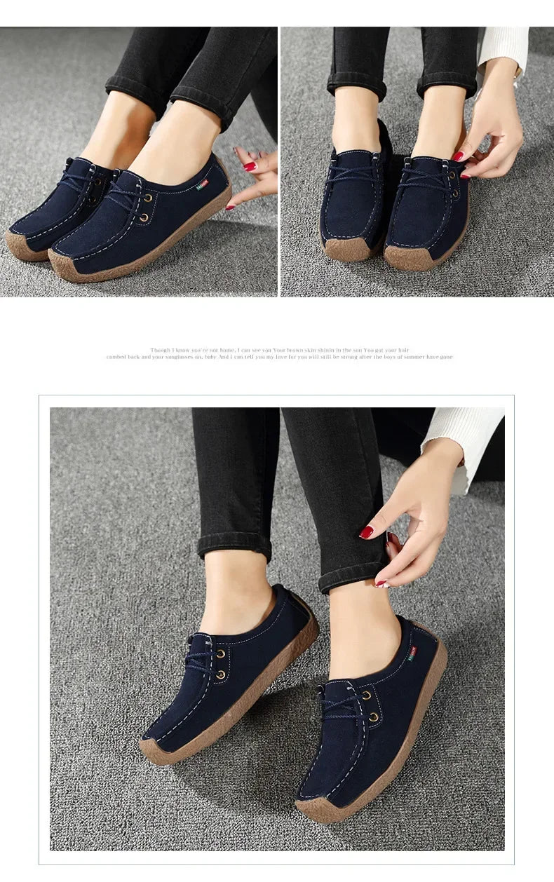 Women Flats Fashion Casual Sneakers  Autumn New Comfortable Female Casual Walking Footwear Fashion Large Size Loafers Shoes